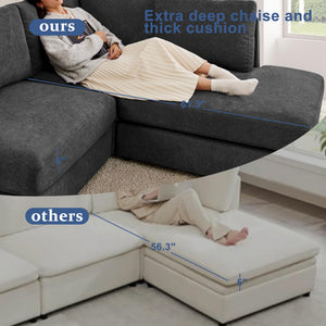 L-Shaped Sectional Sofa with Reversible Chaise