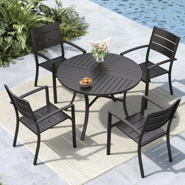 Stackable Metal Outdoor Patio Dining Chairs