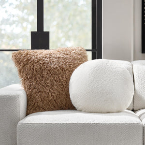 Faux Mongolian Throw Pillow 22"