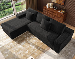 Modular Sectional Sofa with Chaise – Cloud Couch, Corduroy, L-Shaped, Deep Seat