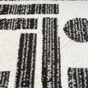Cream & Grey Geometric Area Rug