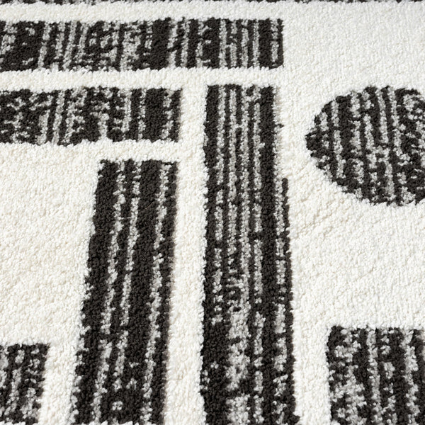 Cream & Grey Geometric Area Rug