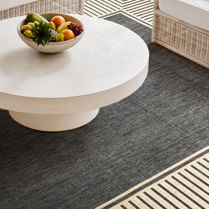 Dark Grey Geometric Indoor Outdoor Area Rug 8x10