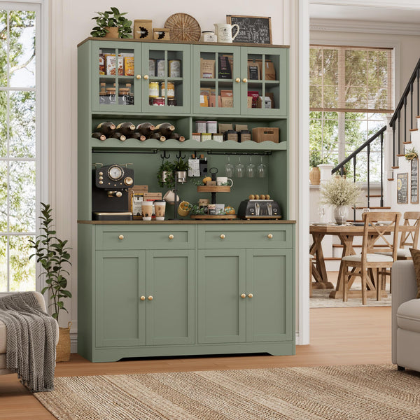 Tall Kitchen Pantry Cabinet with Charging Station