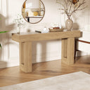 63-Inch Farmhouse Console Table – Entryway Sofa Table with Lower Shelf