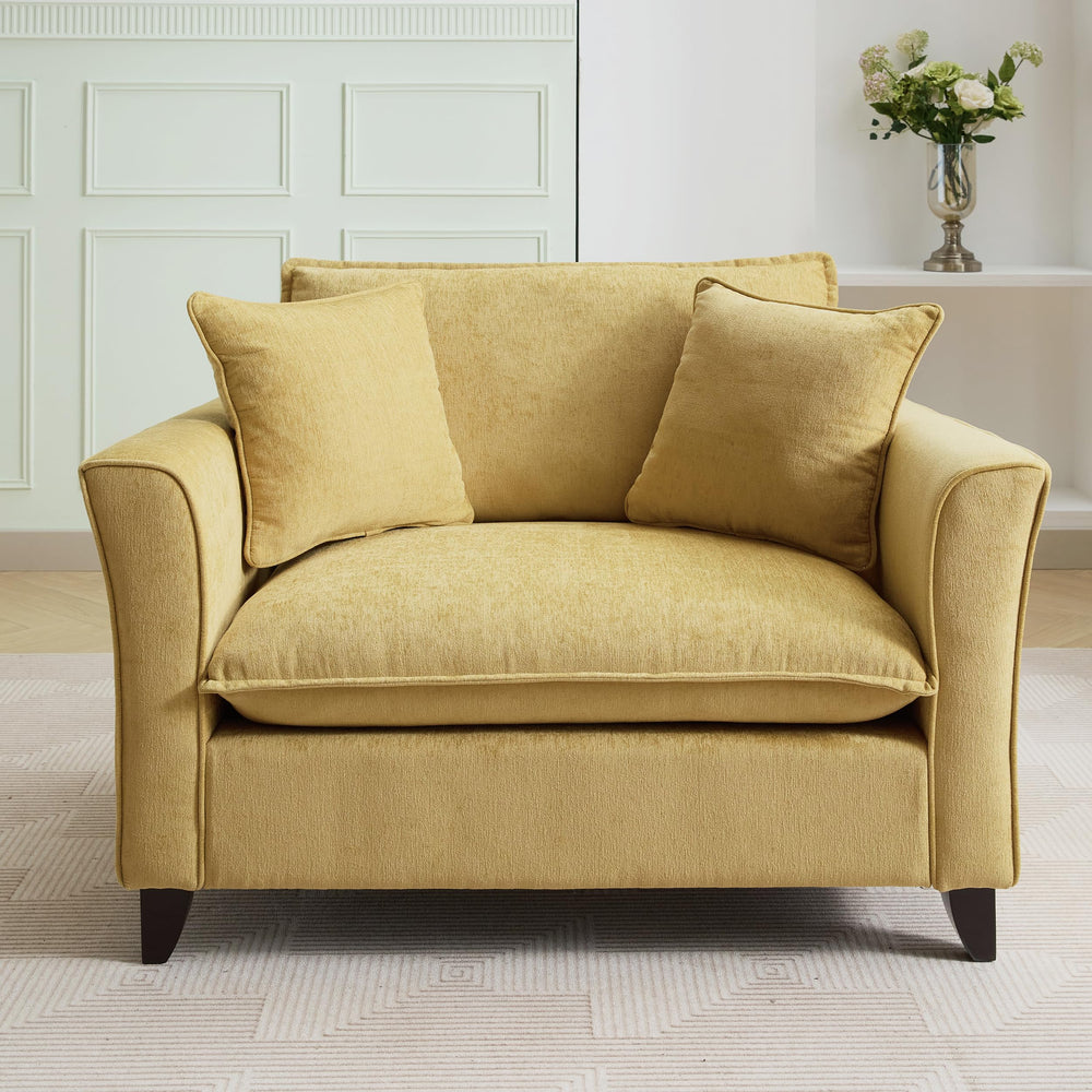 Chenille Accent Chair with Pillows – Oversized Armchair