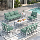 7-Seat Aluminum Outdoor Sectional Patio Set with Coffee Table