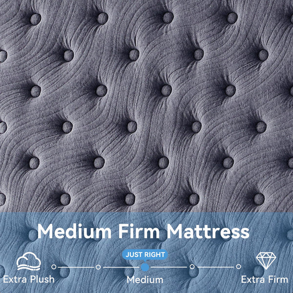 Hybrid Gel Memory Foam Mattress – Medium Firm, Zoned Support