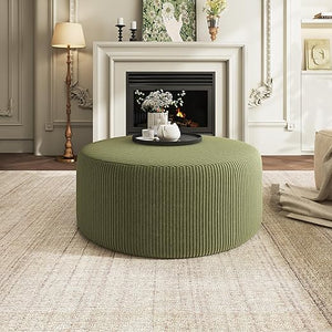 Round Upholstered Ottoman Foot Stool