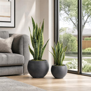 Round Planter Pots Set of 2 — Outdoor & Indoor, MGO, Drainage Hole, 13" & 10"