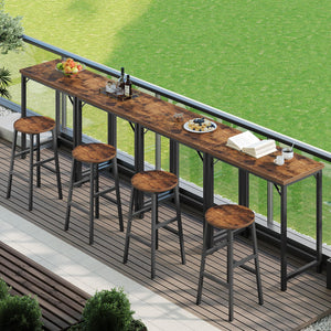 63-Inch Connectable Bar Table with Metal Frame