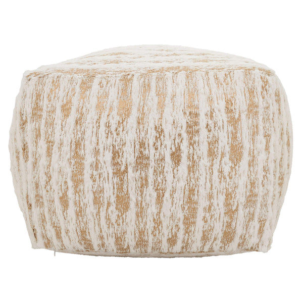 Foil Print Faux Fur Pouf – Square Ottoman 20" x 20" x 14"