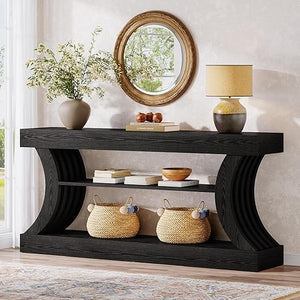 70.9" Farmhouse Console Table with 3-Tier Storage