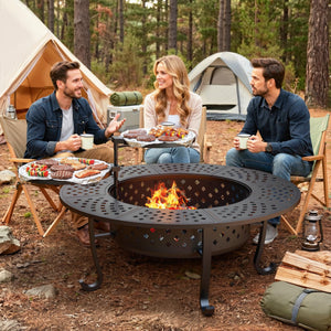 48-Inch Round Outdoor Wood-Burning Fire Pit