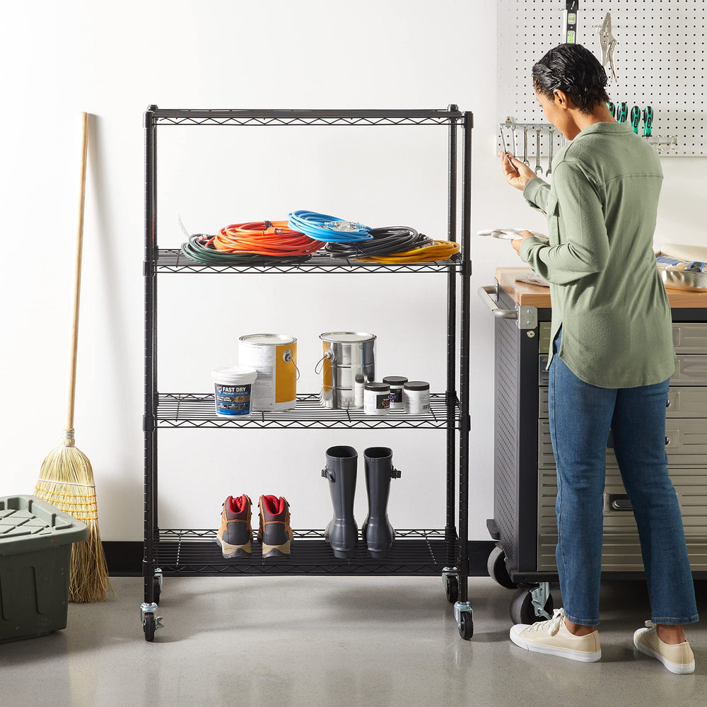 4-Shelf Adjustable Heavy Duty Steel Wire Rack