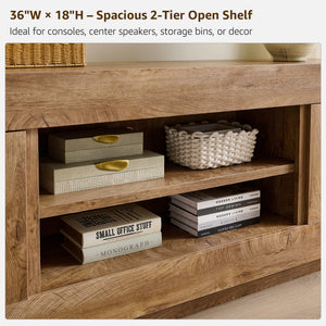 70" TV Stand Entertainment Center with Storage Cabinets