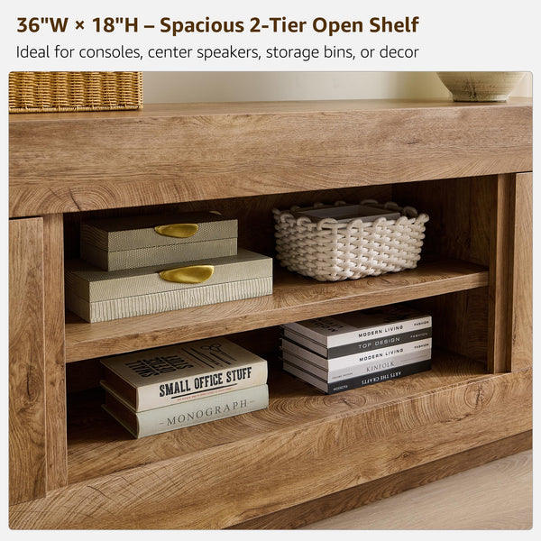 70" TV Stand Entertainment Center with Storage Cabinets