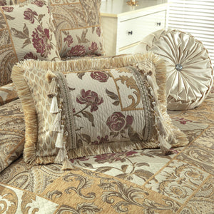 Floral Jacquard Comforter Set — 9-Piece King, Yellow