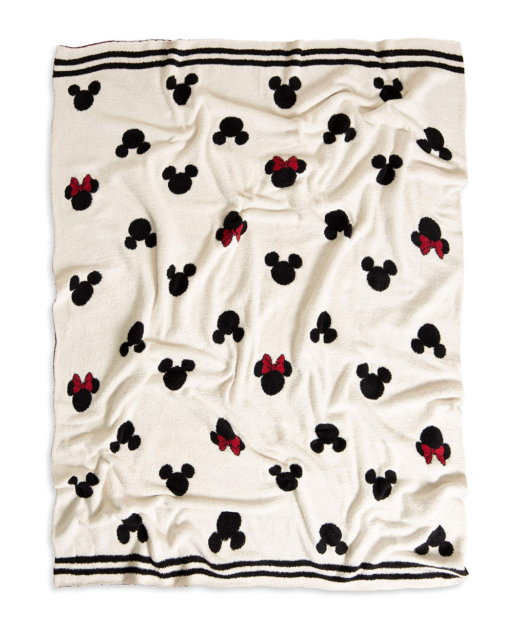 Mickey & Minnie Mouse CozyChic Jacquard Throw Blanket – Cream 45" x 60"