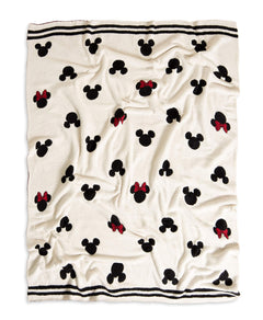 Mickey & Minnie Mouse CozyChic Jacquard Throw Blanket – Cream 45" x 60"