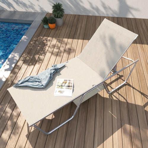 Oversized Outdoor Chaise Lounge Chair Set of 2, Foldable & Adjustable