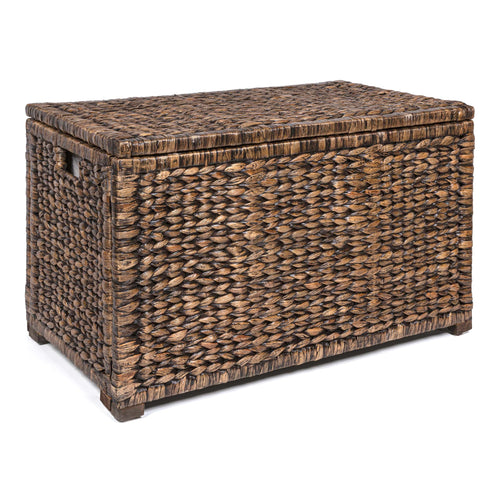 Handwoven Water Hyacinth Storage Trunk with Removable Lid
