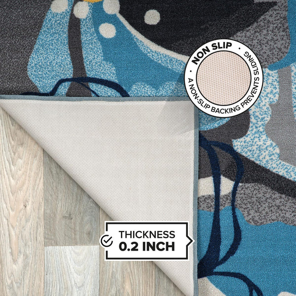 12x15 Floral Nylon Area Rug – Non-Slip, Fade Resistant, Rectangular
