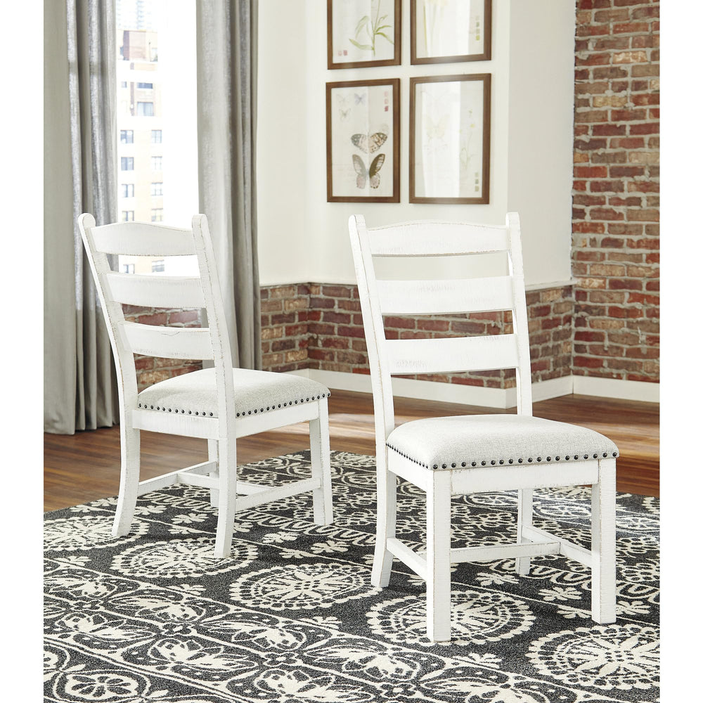 Farmhouse Ladderback Dining Chairs Set of 2 with Upholstered Seat and Nailhead Trim
