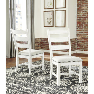 Farmhouse Ladderback Dining Chairs Set of 2 with Upholstered Seat and Nailhead Trim