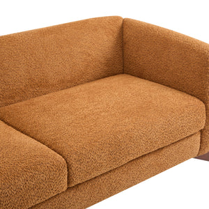 82" Boucle 3-Seater Sofa with Wood Legs