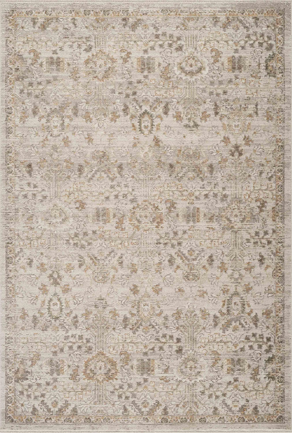 Beige Vintage Floral Area Rug – Polypropylene, Non-Shedding, Pet & Kid Friendly