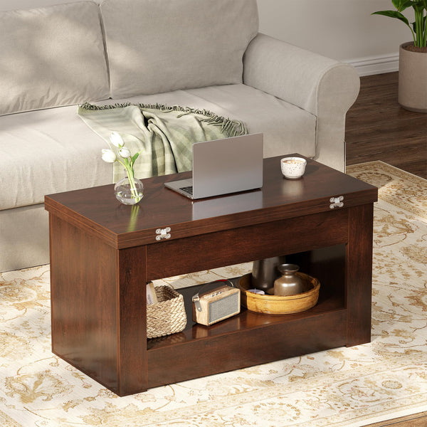 Lift Top Coffee Table 4-in-1 with Storage & Hidden Compartment