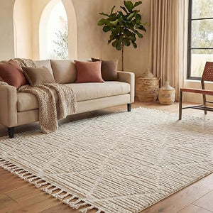 8x10 Moroccan Shag Area Rug – Geometric Diamond Pattern