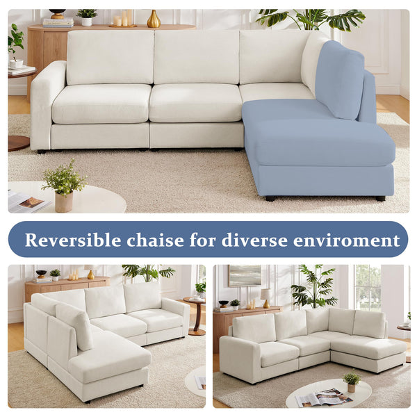 L-Shaped Sectional Sofa with Reversible Chaise