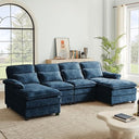 U-Shaped Sectional Cloud Sofa with Double Chaise
