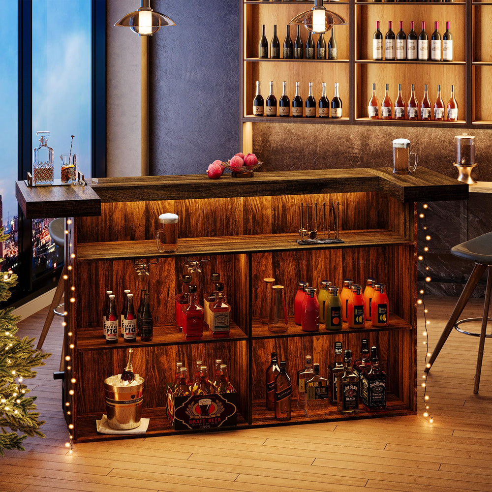 4-Tier Bar Table with Storage Shelves