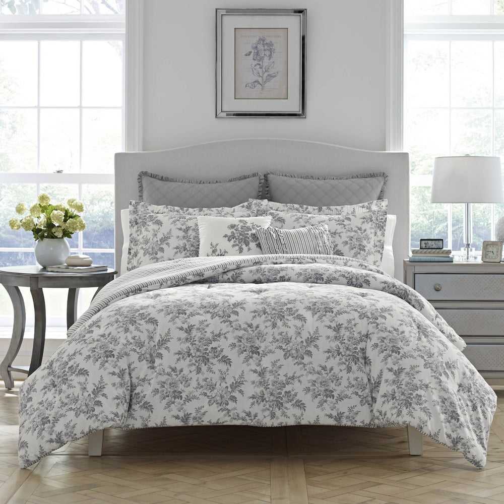 King Comforter Set – Reversible Cotton Bedding with Shams & Throw Pillows