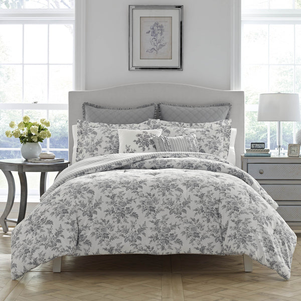 King Comforter Set – Reversible Cotton Bedding with Shams & Throw Pillows