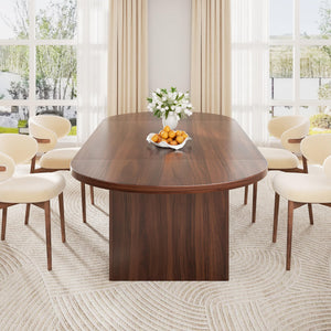 Oval Dining Table with Storage Shelves — Seats 6 to 10