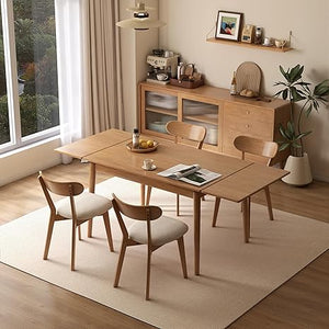 Extendable Solid Oak Dining Table – 49" to 77", Seats 6–10