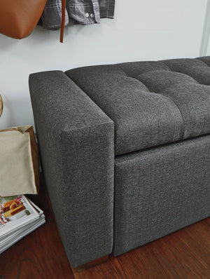Tufted Storage Bench with Hinged Lid