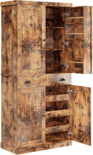 Kitchen Pantry Cabinet with Drawer & Sliding Racks
