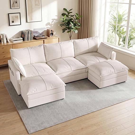 L-Shaped Sectional Sofa with Reversible Chaise & Deep Seat