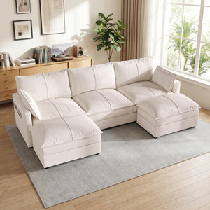 L-Shaped Modular Sectional Sofa with Reversible Chaise