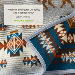 Jacquard Wool Throw Blanket 64x64 – Reversible, All-Season