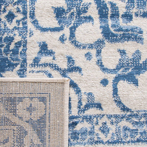 Navy & Light Grey Medallion Distressed Area Rug 9' x 12'