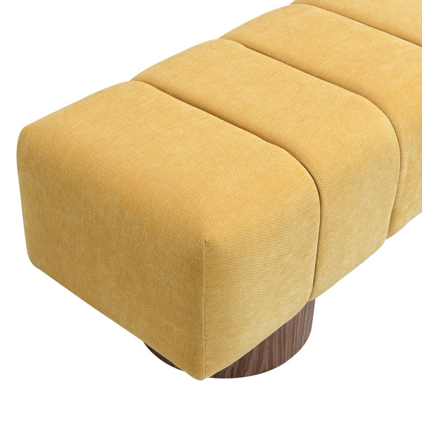 50" Chenille Fabric Upholstered Dining Bench for 2