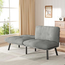 Futon Sofa Sleeper with Adjustable Backrest & Velvet Cushion