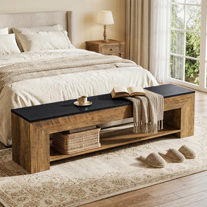 71-Inch Extra Long Entryway Bench with Shoe Storage
