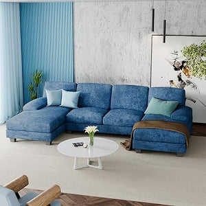U-Shaped Sectional Sofa with Double Chaise & Memory Foam